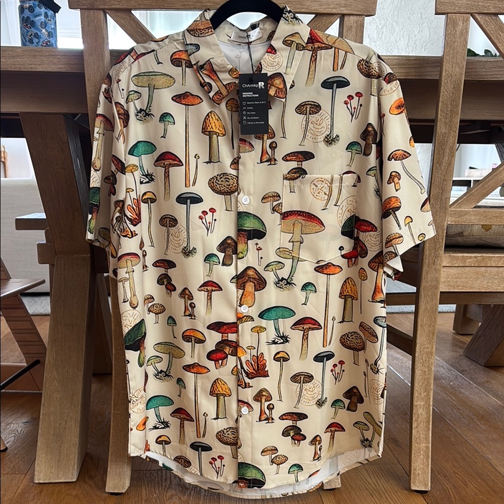 Mushroom Print Men's Shirt